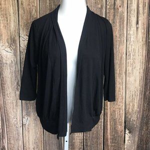Lori Michaels Open Front Cover Top ~ Sz PM ~ Black